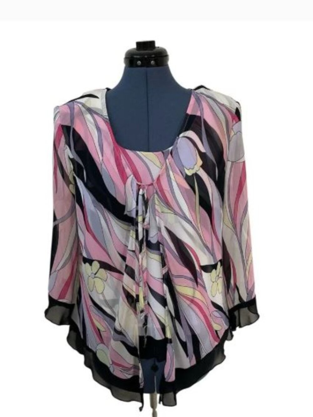 Vtg R M Richards Floral Whimsigth Layered Sleeveless Top Jacket Fairy 14 Set